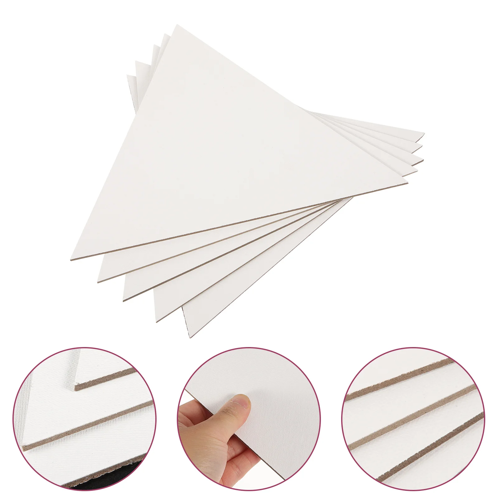 5 Pcs Oil Painting Board Stretched Canvas Blank Drawing Panel Primer Boards for