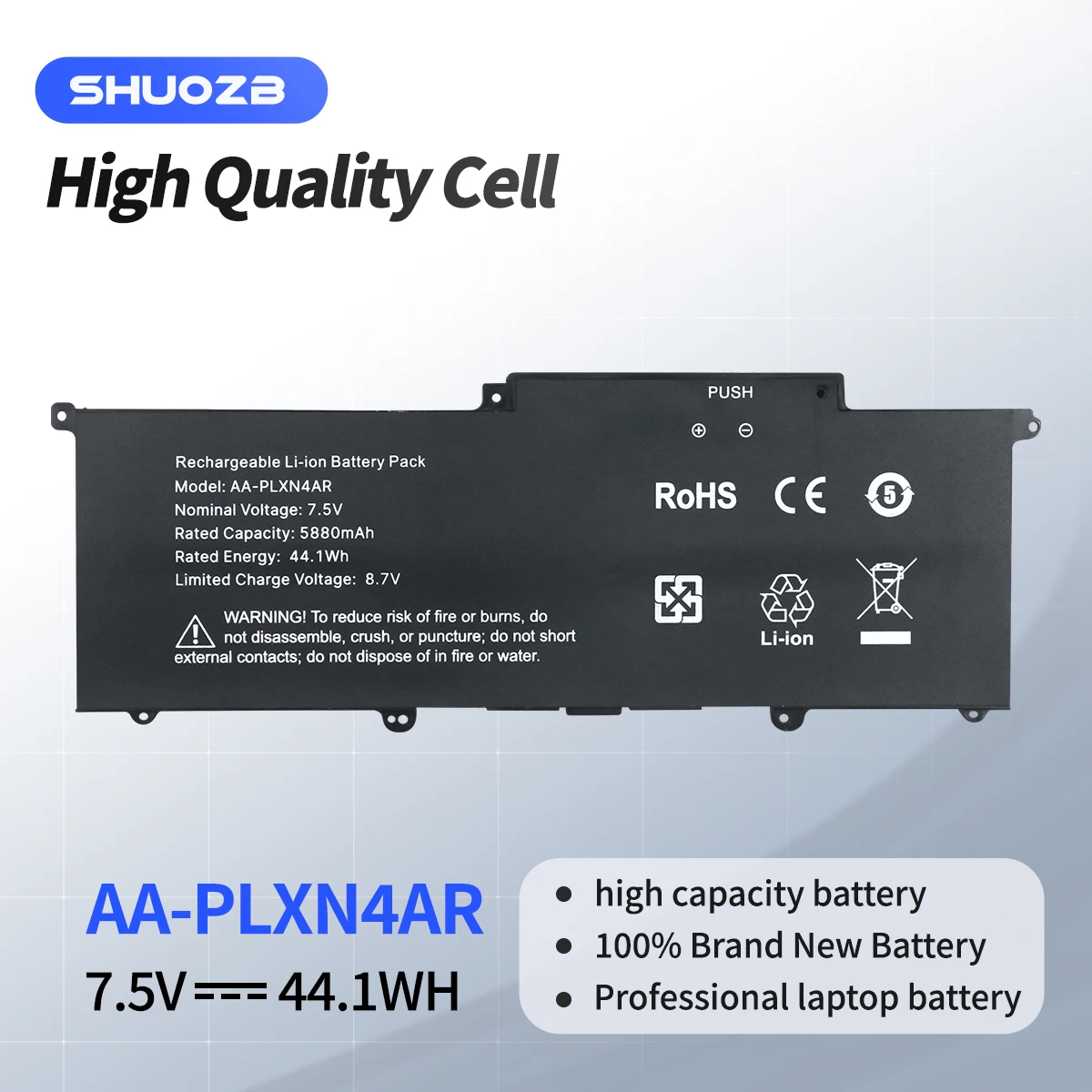 

SHUOZB Новый аккумулятор для ноутбука AA-PLXN4AR для Samsung 900X3D 900X3C-A01 NP900X3C NP900X3E NP900X3D NP900X3E-A03US NP900X3F-K01US 7,6 В