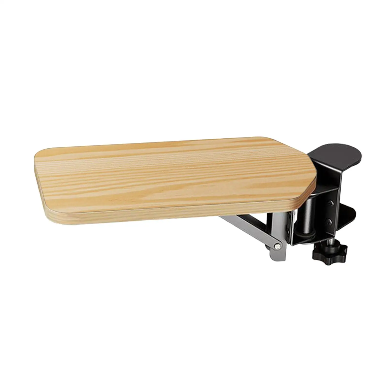 Foldable Ergonomic Computer Armrest Desk Clamp Wrist Elbow Support Stand Wooden Stainless Steel Forearm Rest Pad for Home Office