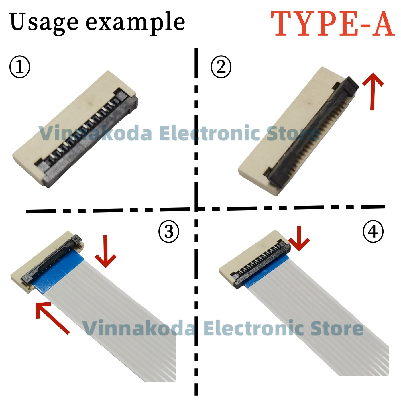 10Pcs FFC/FPC connector socket 1.0mm flip cover/up/down connection 4/6/8/10/12/14/15/16/18/20/22/24/26/28/30/32P
