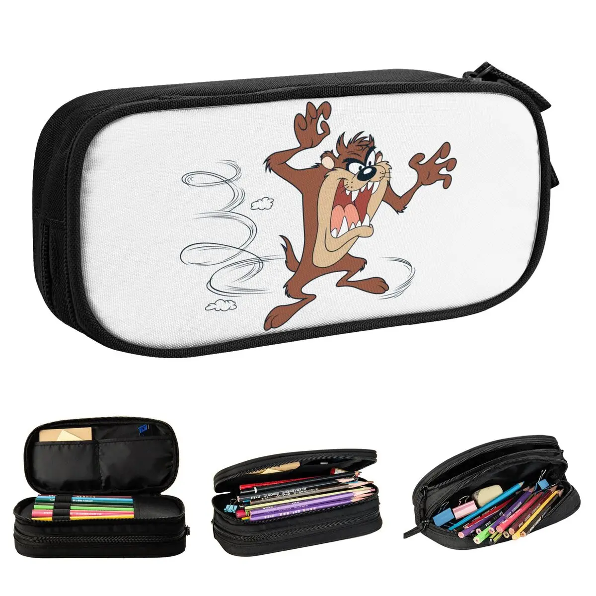 

Creative TAZ TASMANIAN Posing Pencil Cases Pencilcases Pen Box for Student Large Storage Bag Students School Gifts Stationery