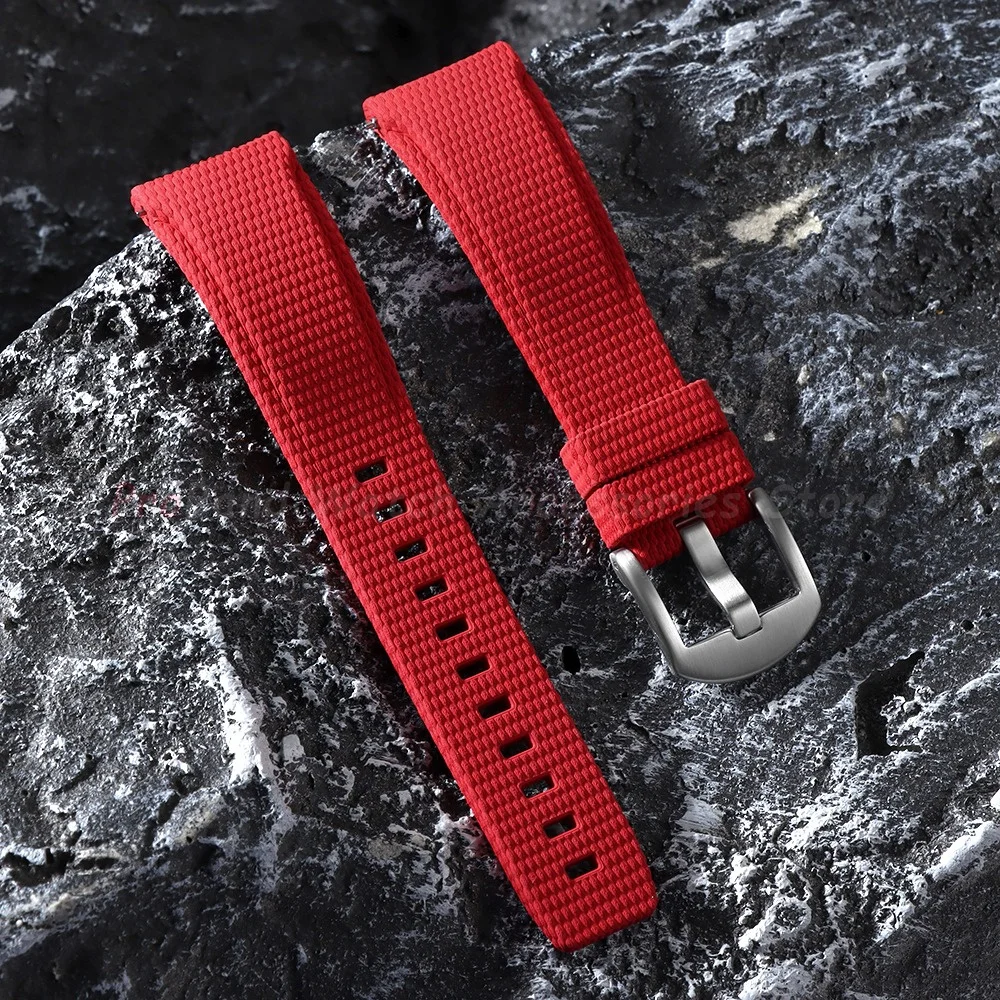 20/21/22mm FKM Gummi-Uhrenarmband mit Gebogenem Ende Schnellverschluss Silikon-Uhrenband für Longines für Seiko Swordfish für Rolex Armband