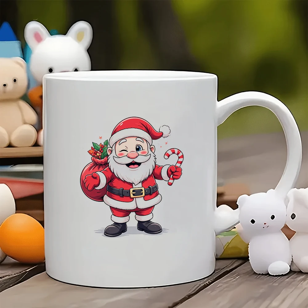

11oz cartoon Santa Claus mug Joyful Christmas gift Kids cup Family office coffee favorite Cozy companion every day