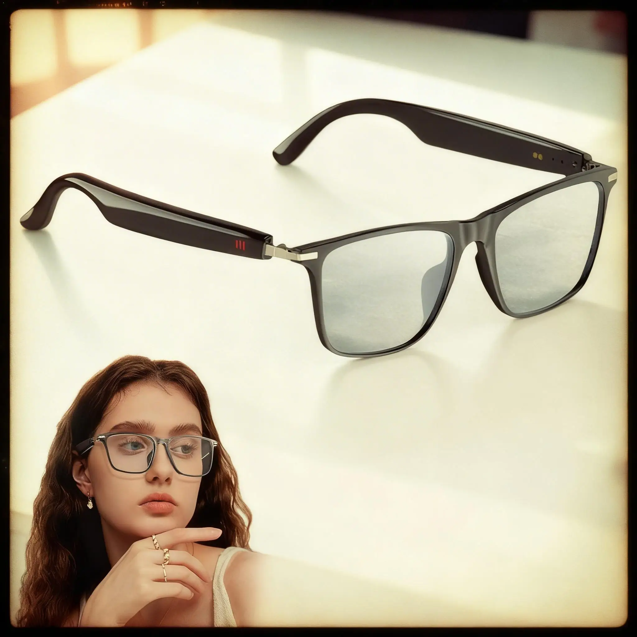 

Умные Bluetooth-очки для AI-перевода с шумоподавлением, функцией записи совещаний и длительным временем автономной работы