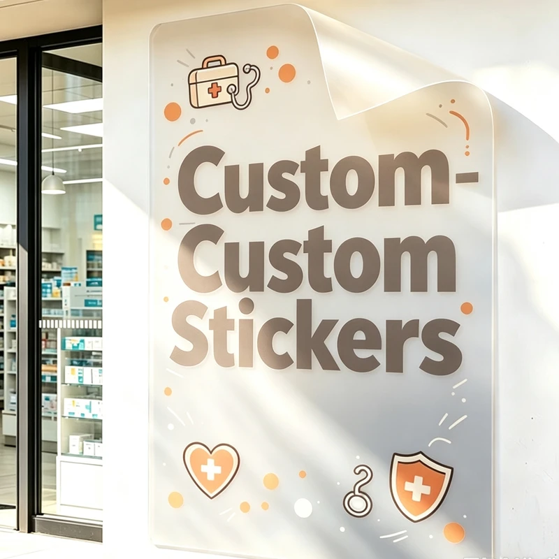 Any Size 100cm Custom Stickers Personalized Print Waterproof Decals for Shop Window Mall Bar Outdoor Promotion Busines Signage