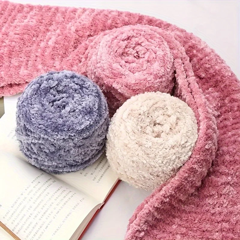 Coral Velvet Yarn Ball Hand Woven Velvet Towel Scarf Baby Solid Colored Yarn Hand Made DIY Woven Bag Self Woven Material Bag