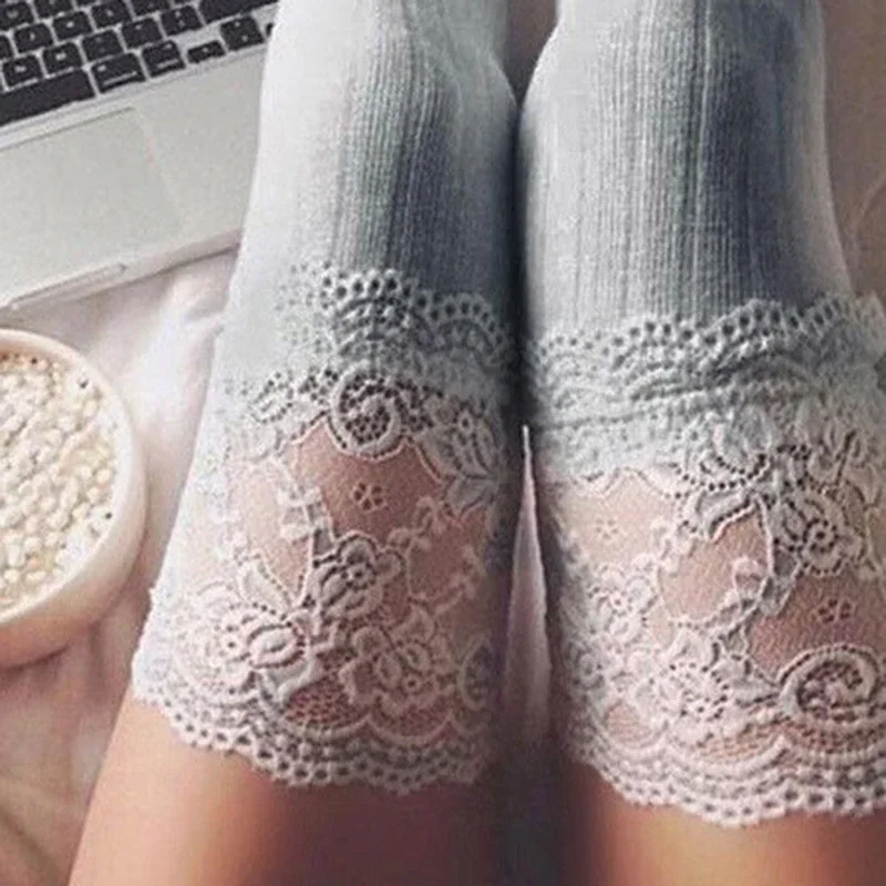 Women Stockings Warm Thigh High Over The Knee Socks Long Cotton Lace Up Stockings Medias Winter Sexy Stockings