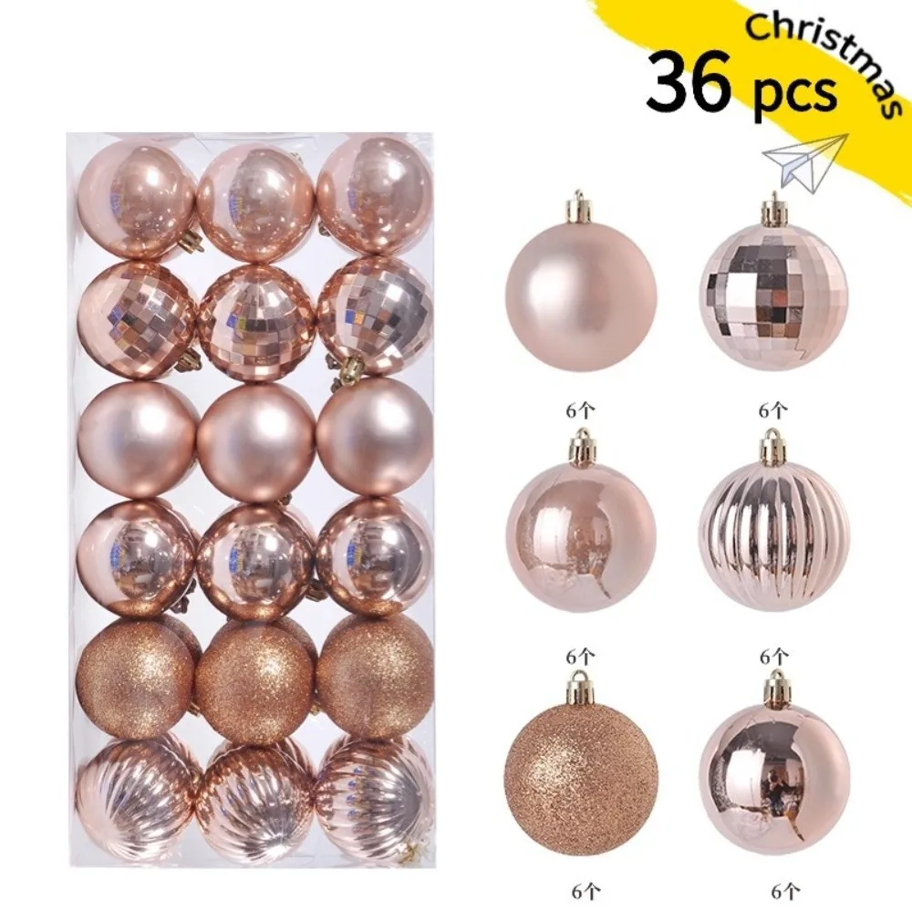 36pcs New Christmas Ball Ornaments 3cm Shiny Xmas Tree Topper Lightweight Round Shape Xmas Tree Pendants Party Decor