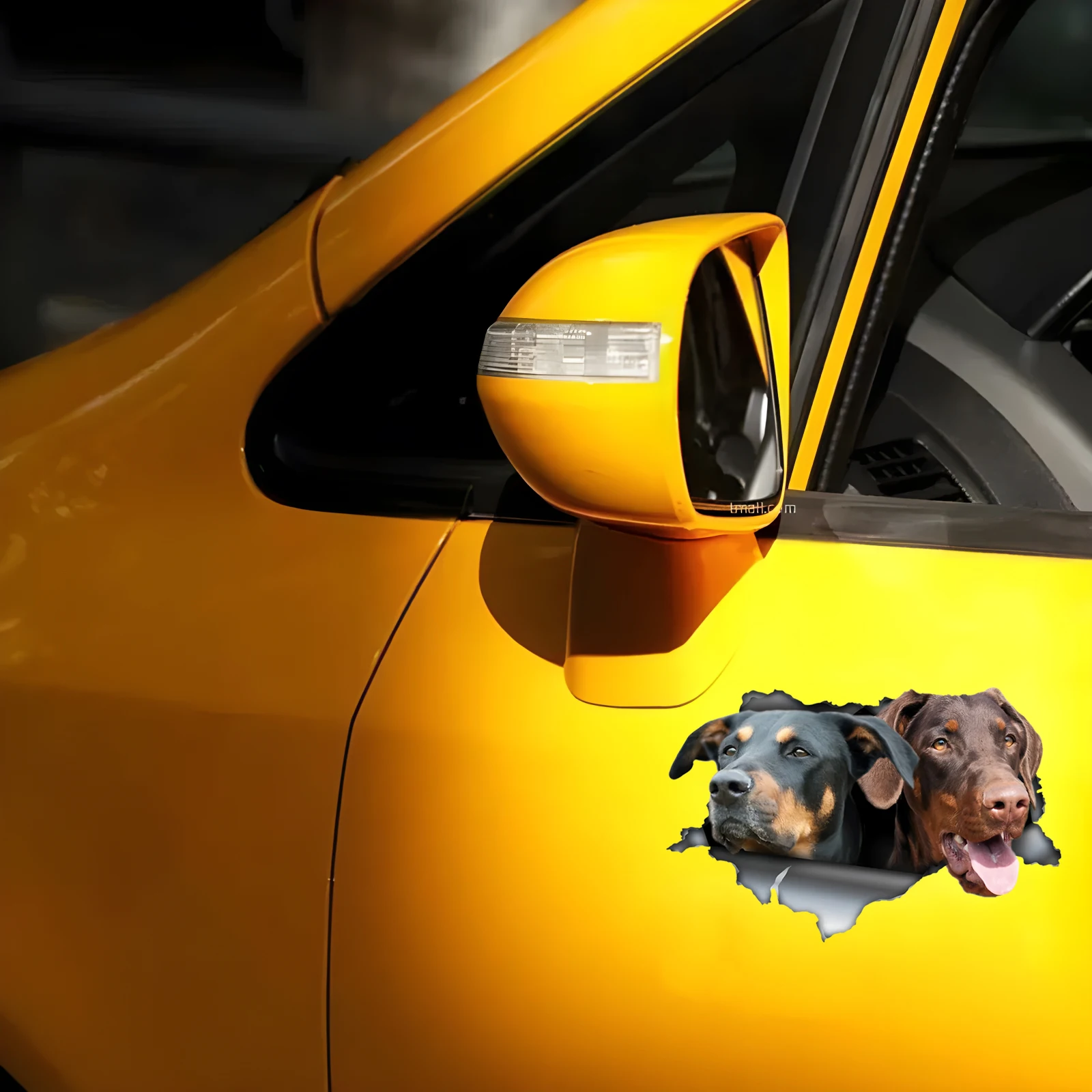 DK479# Two Hound Dogs in the Hole Car Stickers, Waterproof Pvc Animal Decals With 3D Effect, Block Scratches and Increase Fun Au