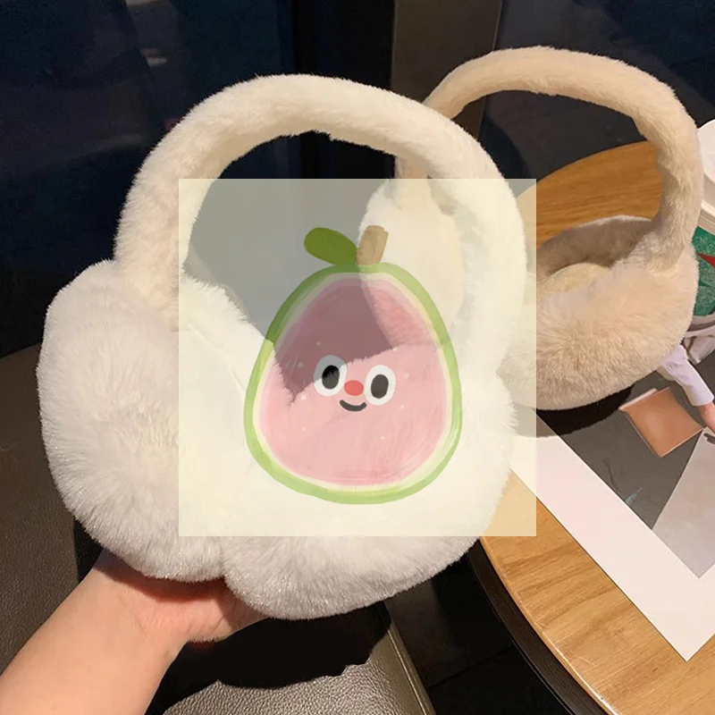 Paraorecchie bianchi universali da donna invernali morbidi e alla moda, anti-senza