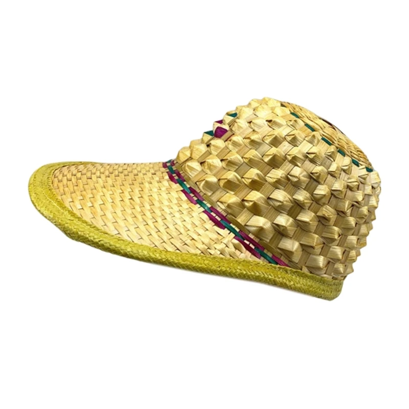 Miner Construction Hat Unisex Bamboo Woven Sun Hat Comfortable Simple Street Hat