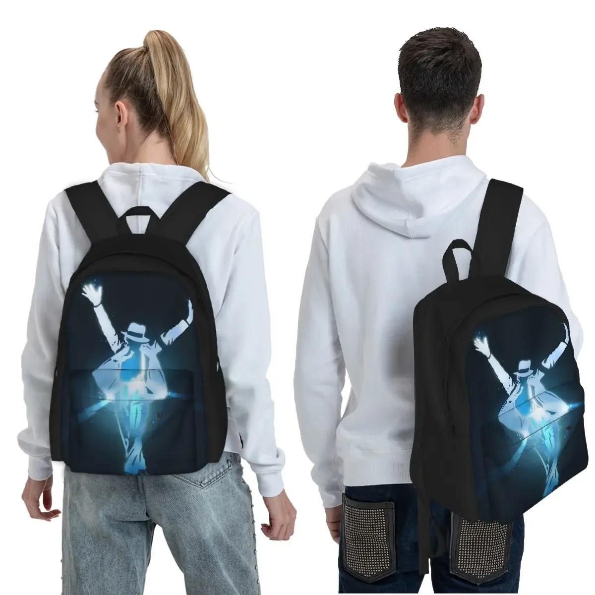 Michael Jackson Musicians Singers Dancers Student Backpack School Bag for Boys Girls Fashion Bookbag Shoulder Bags