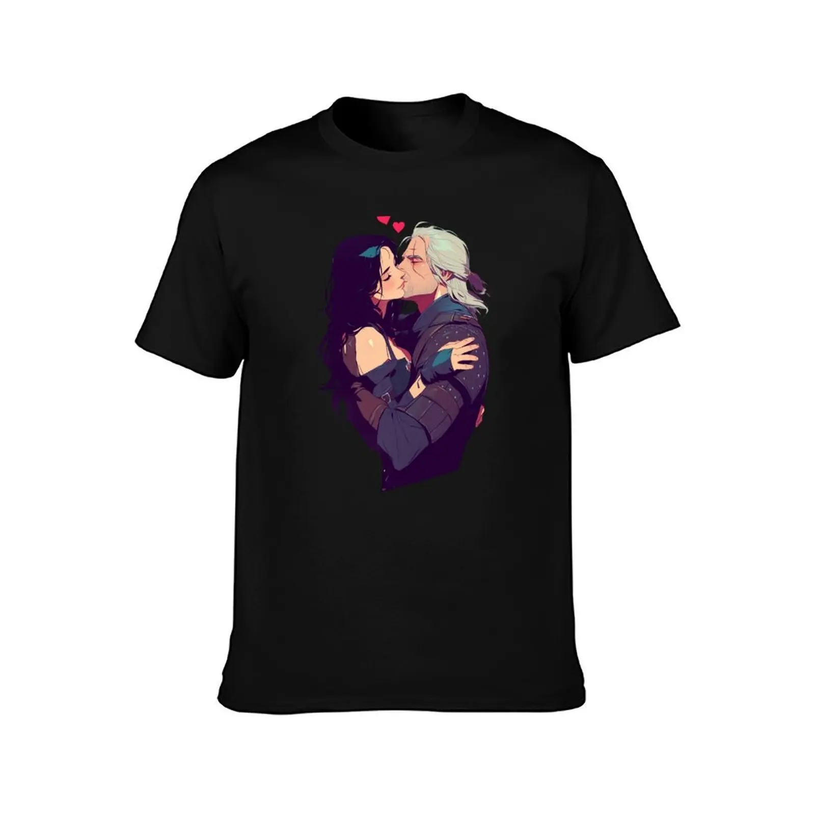 Lovers Kiss - Valentines Day - Anime Style - Witcher T-Shirt Soft Casual Short Sleeve Cotton Tee
