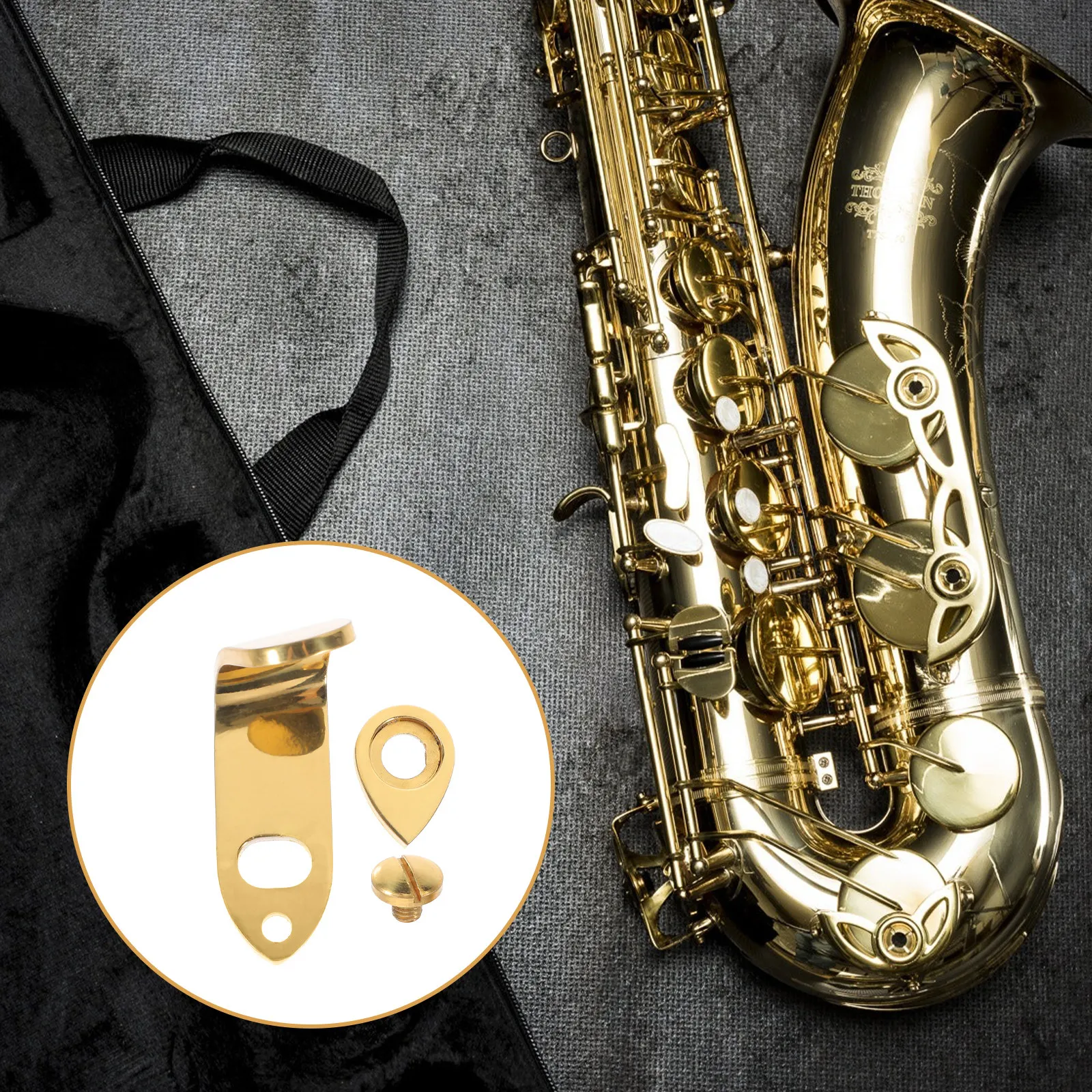 1Set Saxophone Thumb Rest Replacement Metal Material Stable Firm Fit Enhances Hand Position for Alto Tenor Sax Players