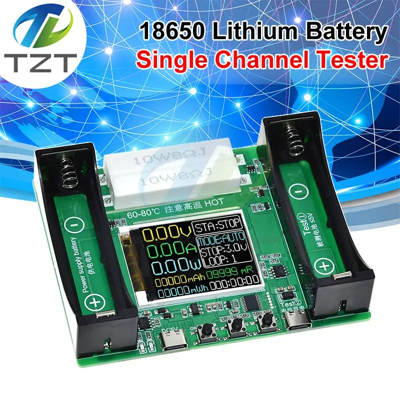 Type-C LCD Display Battery Capacity Tester MAh MWh Lithium Battery Digital Battery Power Detector Module 18650 Battery Tester