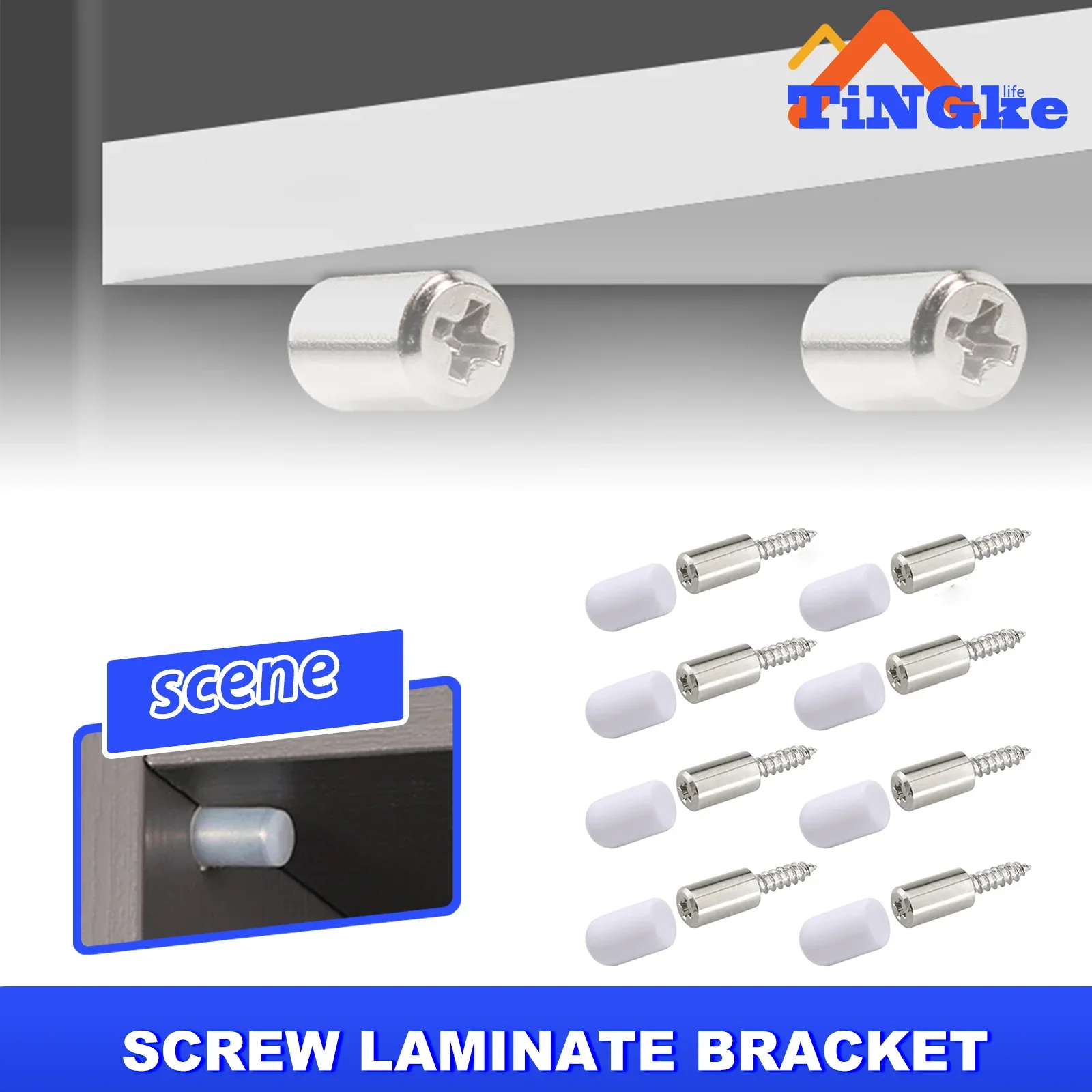 Samoczynna śruba gwintująca krzyżowa z laminatem z gumowym rękawem podtrzymująca domową szafkę na szafkę szklaną twardą antypoślizgową przegrodę