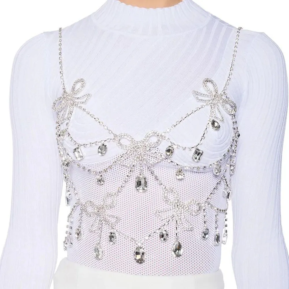 

Sexy Knot Chest Chain Faion Waterdrop Multi-layer Body Chain Women's Cross-Border Best-selling Belly Dance Waist ...