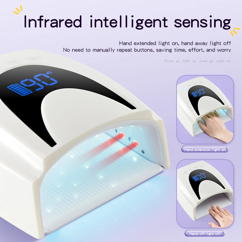 72W Uv Led Nail Lamp Nail Droger Gel Polish Curing Uv Lamp Met Bodem 10S/30S/60S/90S Tijd Auto Sensing Lamp Voor Nail Droger