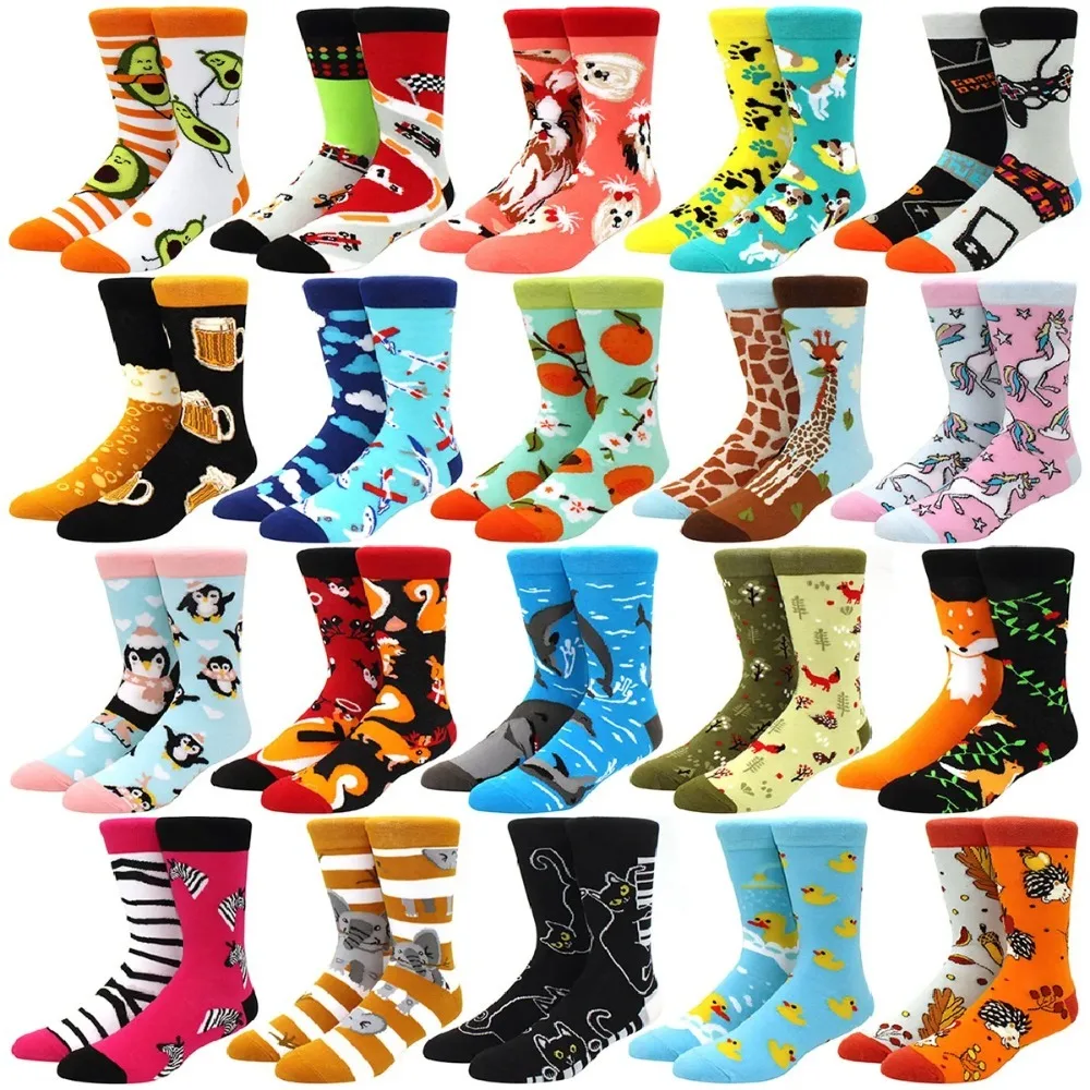 MęskieDamskieSkarpetkiKreatywneABAsymetryczneSkarpetkiBawełnianeModneOsobowośćTrendKreskówkaParaŚmieszneSkarpetkiCodzienneDużeRozmiarySox-AliExpress200574005