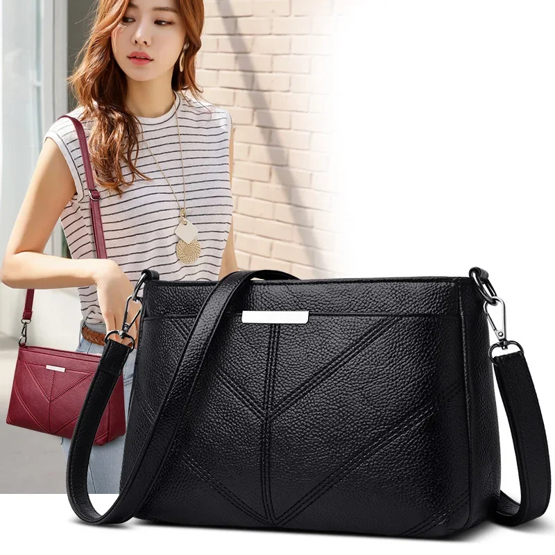 Cross Border Direct Supply Women\'s 2024 New Korean Version Trendy Mommy Bag Three-layer Small Single Shoulder Crossbody Handbag