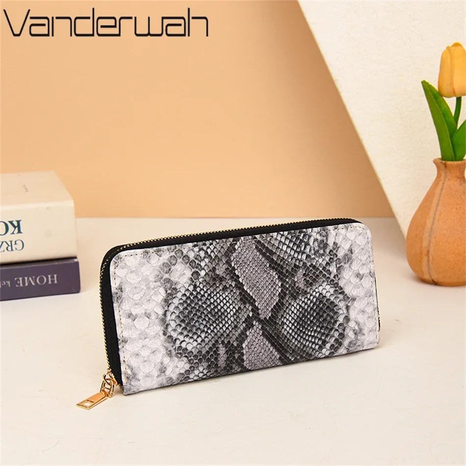 

New Fashion PU Leather Women Long Wallets Serpentine Female Portable Brand Design Clutch Girl Lady Gift Cash Purse Sac