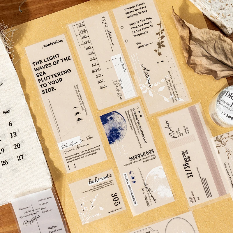 Journal GO 5x200cm Lightly Sketching on Paper Vintage Collage PET Tape Landscape Material Creative Journal Scrapbooking Tape
