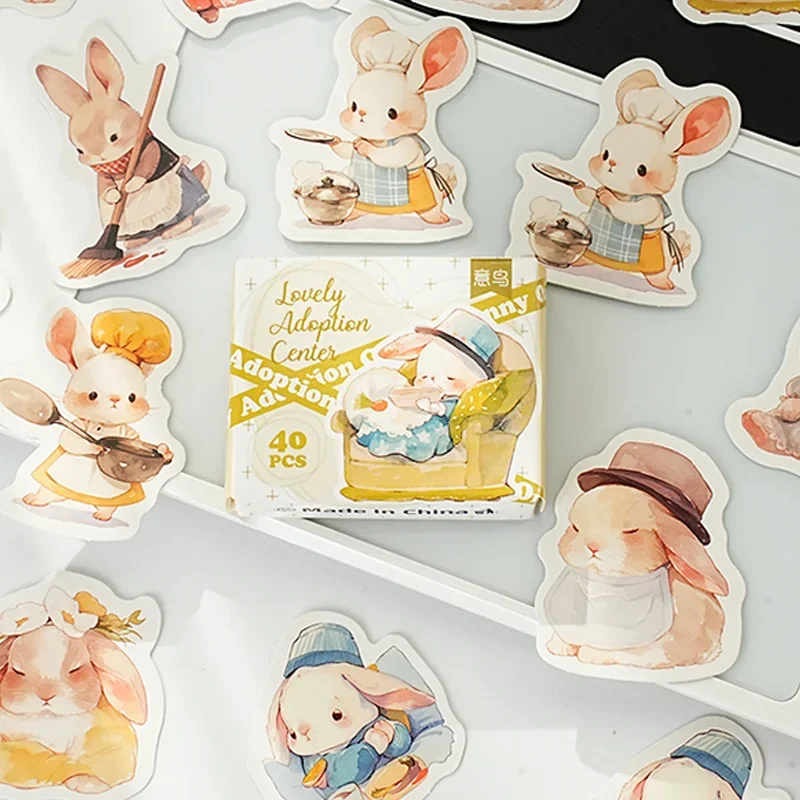 Imagen 6: Pegatinas en Caja de la Serie Centro de Adopción de Mr Paper, Pegatinas Decorativas para Manualidades, Pegatinas Bonitas