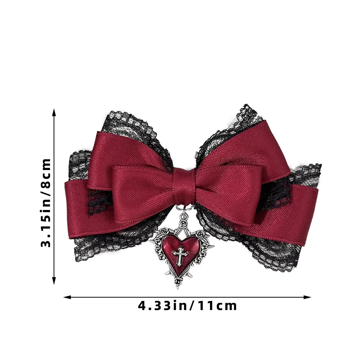 1/3 Stück Haarspange im Gothic-Lolita-Stil, schwarze Schleife, modische Haarspangen für Mädchen, hochwertiger Kopfschmuck – Detail 3
