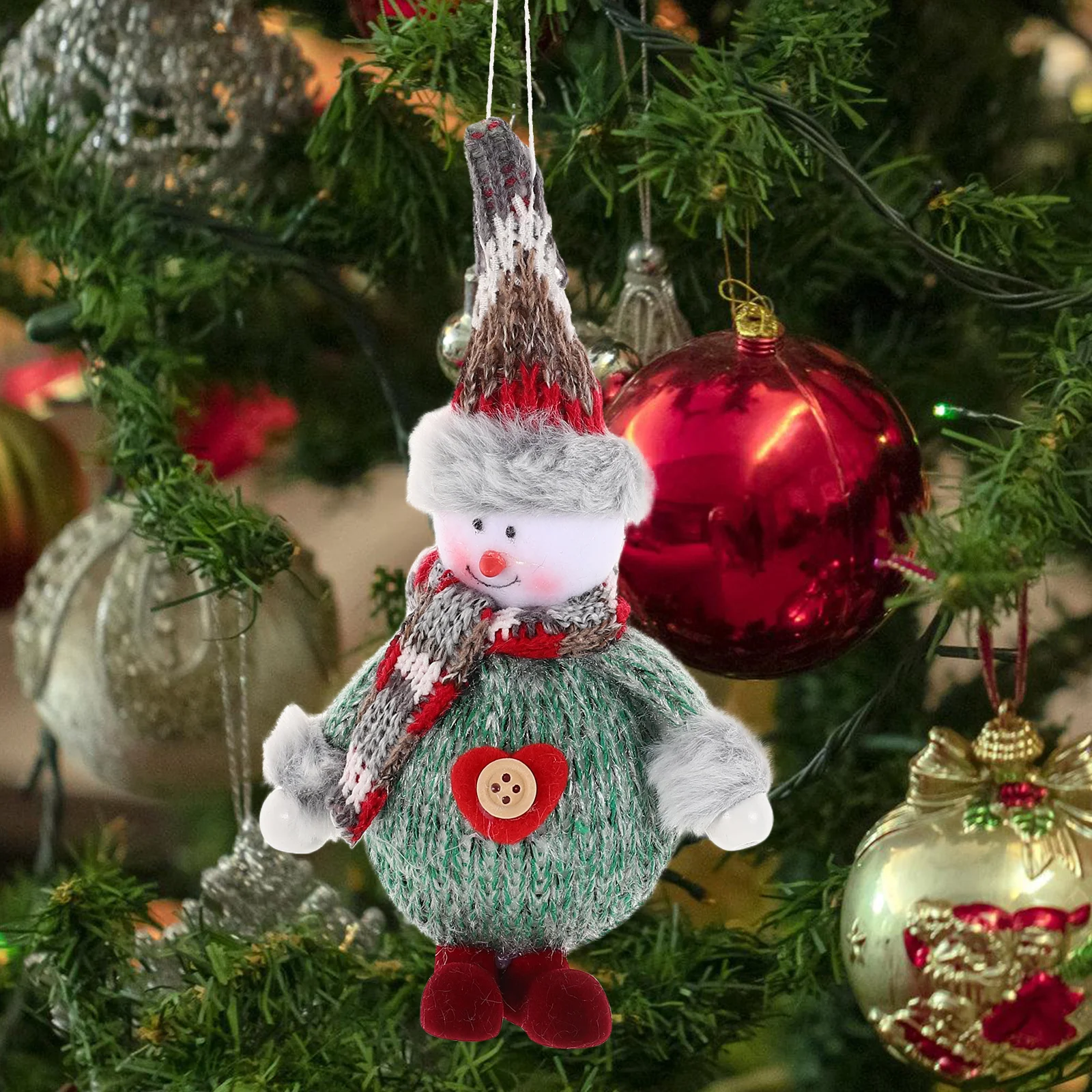 

3Pcs Christmas Tree Hanging Decorations Fabric Xmas Ornaments Car Mirror Pendant Festive Party Decoration Christmas Indoor