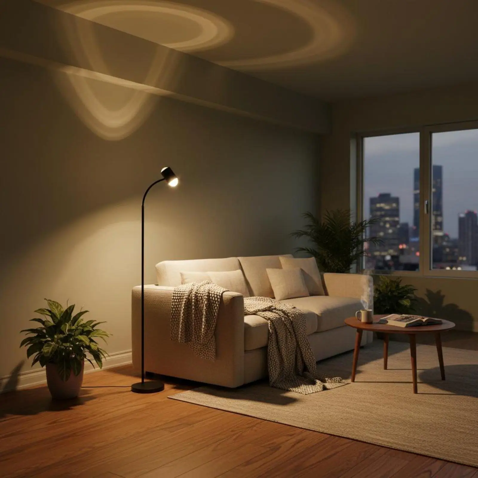 Sunset Lamp Modern Floor Lamp Designer Lamp LED Ripple Mood Light for Bedroom and Living Room Aesthetic