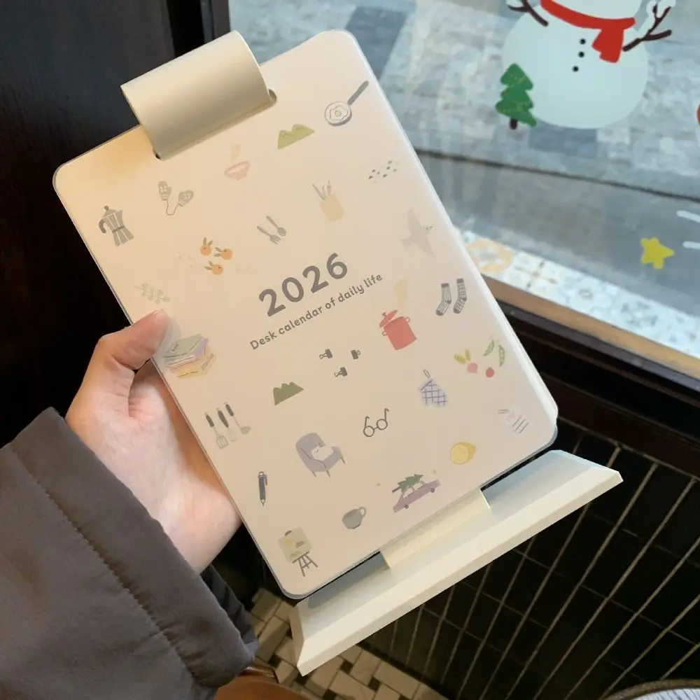 

Cartoon 2026 Desk Calendar Page Flipping Daily Check-in Plan Cartoon Desk Planner Date Display Paper 2026 Cute Student Calendar