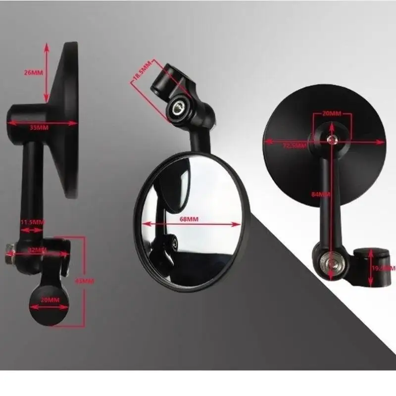 Universal Modified Rear View Mirror with Installation Tools Screws for Motorcycle