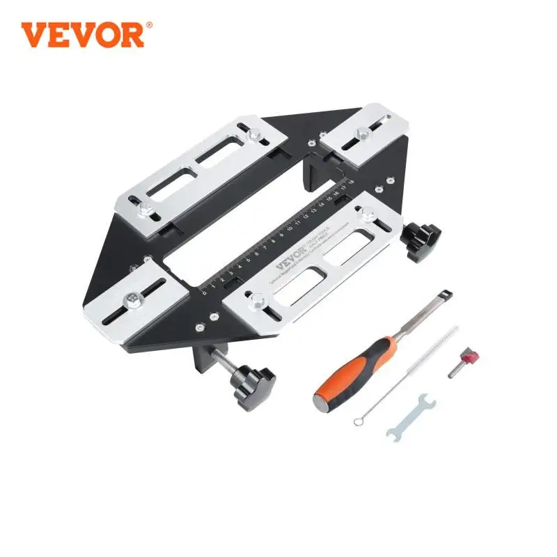 VEVOR Door Hinge Jig Aluminum Alloy Woodworking Hole Opener Slotting Locator Wooden Door Hinge Hole Guide Hinge Template Jig