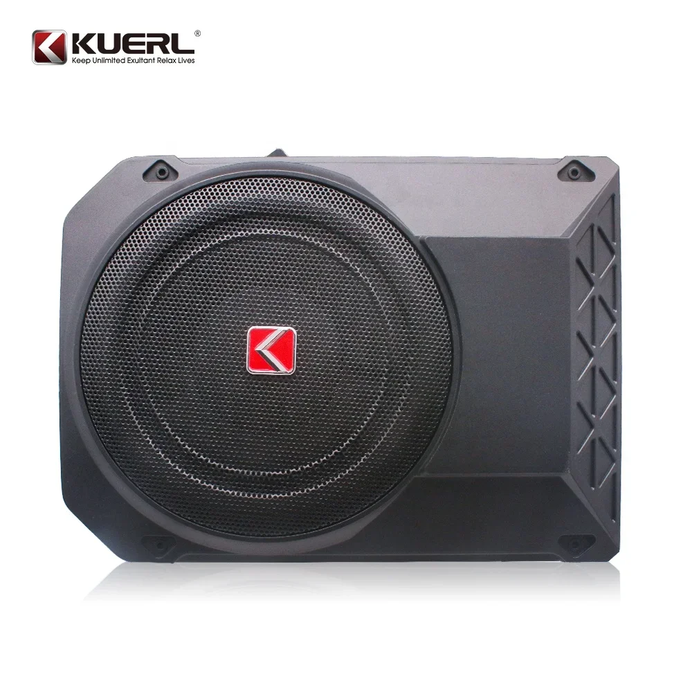 Wholesale new design 10 inch 800W under seat auto audio subwoofer modified 12V big power amplifier slim car subwoofer