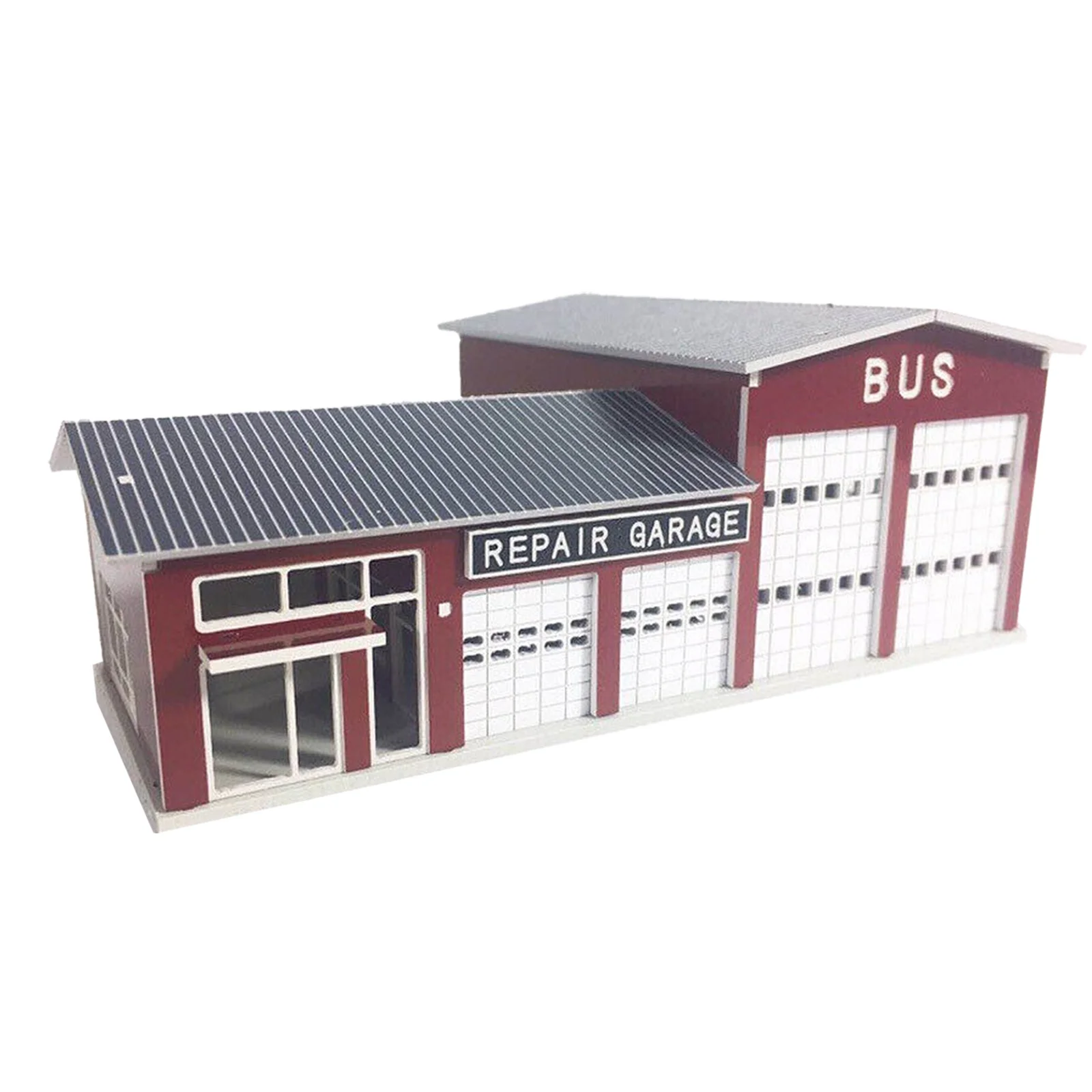 Hot 1/160 N Scale Buildings Train Railway Layout Modern Repair BUS Garage Model DIY toys for children modeling hobby Xmas gifts