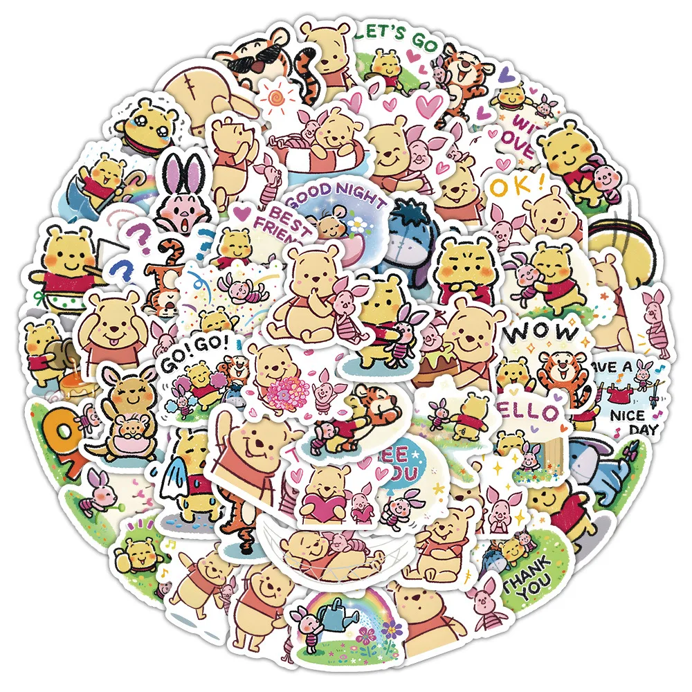 10/30/64 قطعة ديزني Kawaii مضحك بوه الدب ملصق شخصية الكرتون لطيف الكتابة على الجدران ملصق مضاد للمياه الاطفال لعبة للأمتعة #3