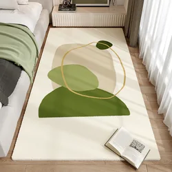 VIKAMA 1PC Fresh Green Imitation Cashmere Rug Bedroom Bed Rug Skin Friendly Bay Window Rug Living Room Rug Sofa Coffee Table Rug
