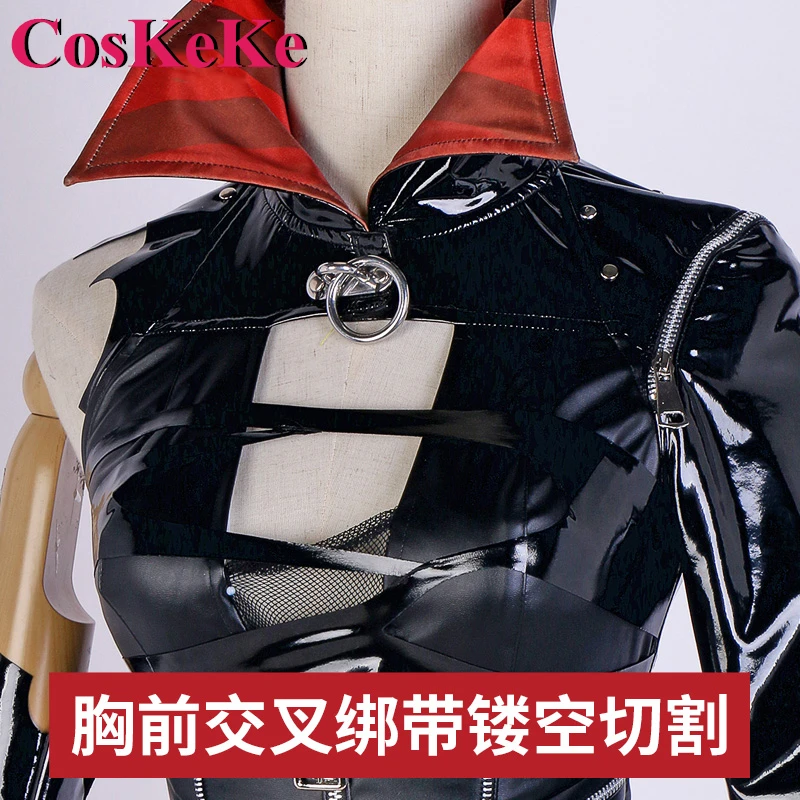 CosKeKe W Cosplay Costume Game Arknights New Skin Music Synesthesia Black Uniform Dress Halloween Anime Party Role Play Clothing