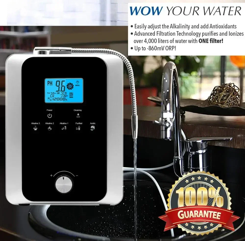 Hight Quality Water Ionizer Hydrogen water Generator pH 3-11.0 Alkaline Acid Water Filter ORP-800 11plates Auto-Cleaning Touch