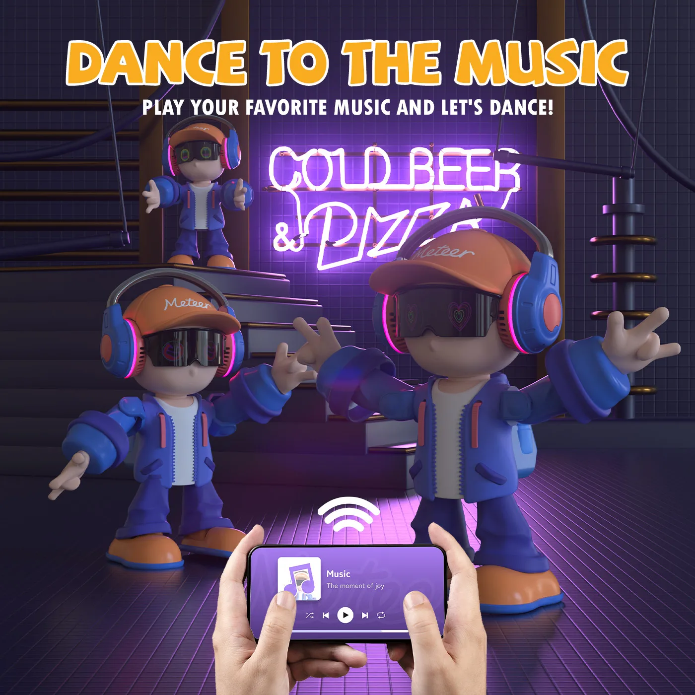 Meteer Voice Chat Interactive Ai Robot Music Recognition and Dancing Bluetooth & App Controlled Birthday Christmas Party Gifts view 2