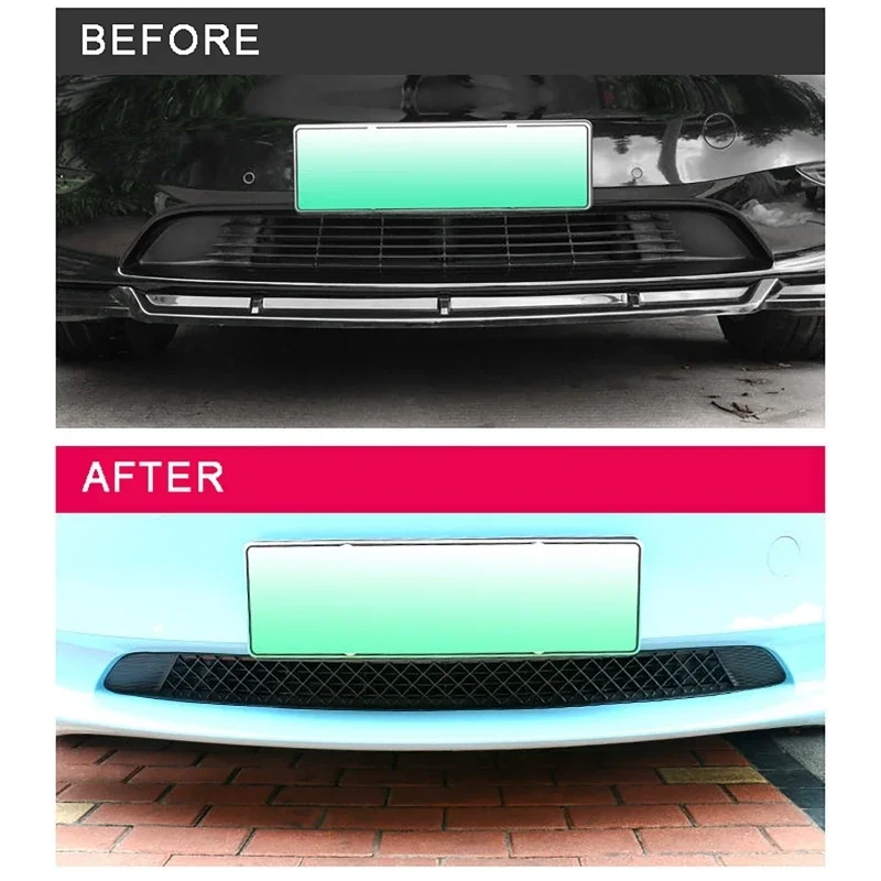 Paraurti anteriore Griglia inferiore Copertura di protezione Air Vent Polvere Rete a rete a prova di insetti per Tesla Model 3 2017-2023 Protezione griglia anteriore