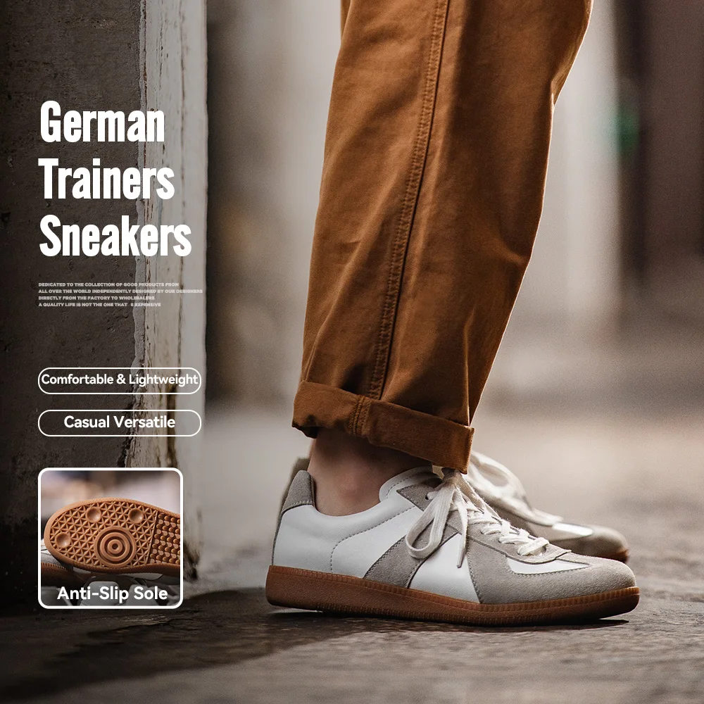 Maden Vintage Patchwork zapatillas de deporte alemanas Unisex verano deportes zapatos casuales de cuero dividido con cordones zapatos planos al aire libre