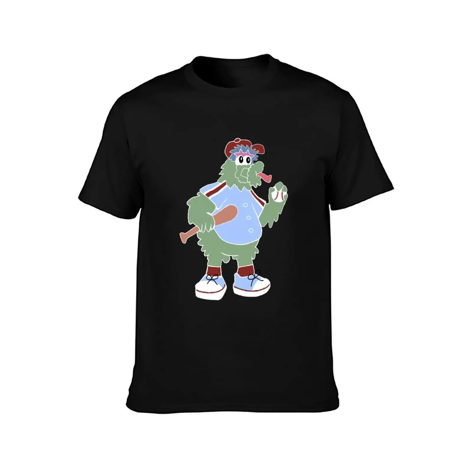 Philly Phanatic in Blue Jersey Cartoon T-Shirt Summer Casual Cotton Tee Oversized Streetwear Tops Vintage Graphic Print