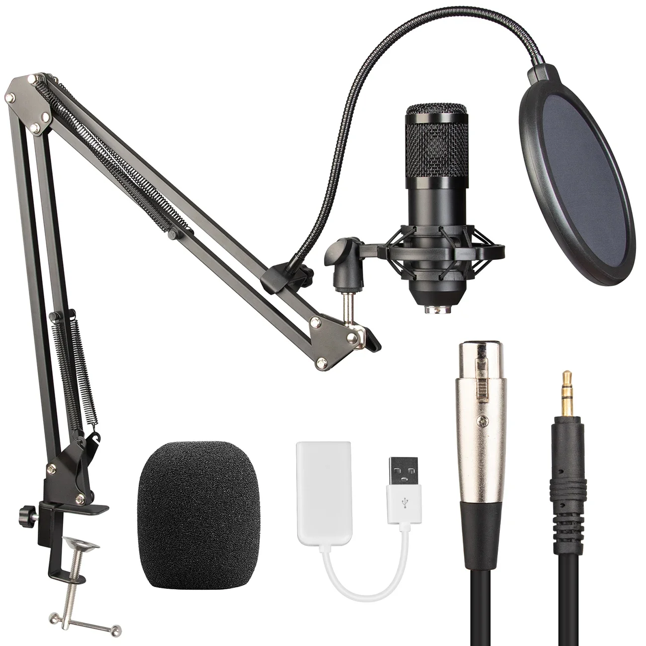 

Singing Metal Wired Microphone Set Portable Headset Karaoke Audio Recording For Live Broadcast Games Computer
