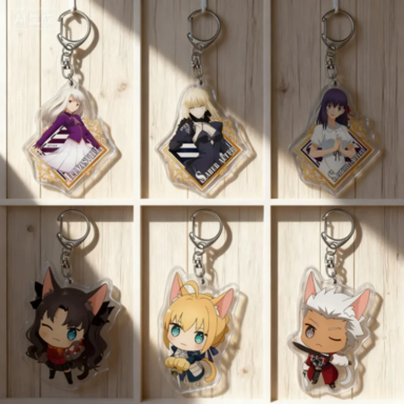 Горячая-аниме-игра-fate-bag-украшение-Манга-для-аксессуаров-order-saber-alter-zero-ring-hd-акриловый-брелок-для-ключей-подарки-для-фанатов-6-см