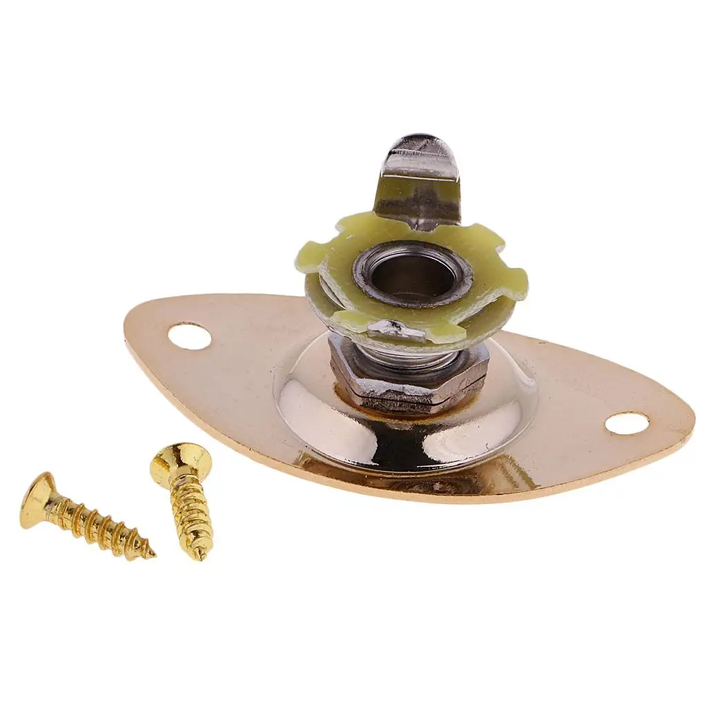Guitar Oval Plug Jack Plate Mounting Socket Cover for Electric Guitar Bass Parts DIY Solution