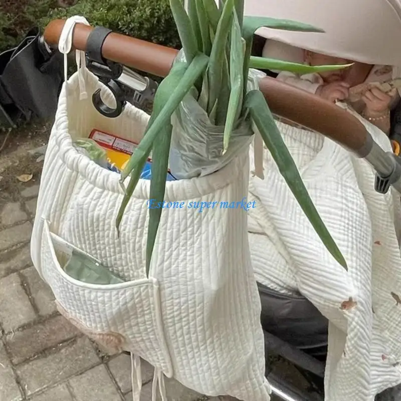 090B Embroidered Bear Baby Strollers Hanging Bag Bedside Bag Multifunction Pushchair Storage Bag Bag Large Capacity