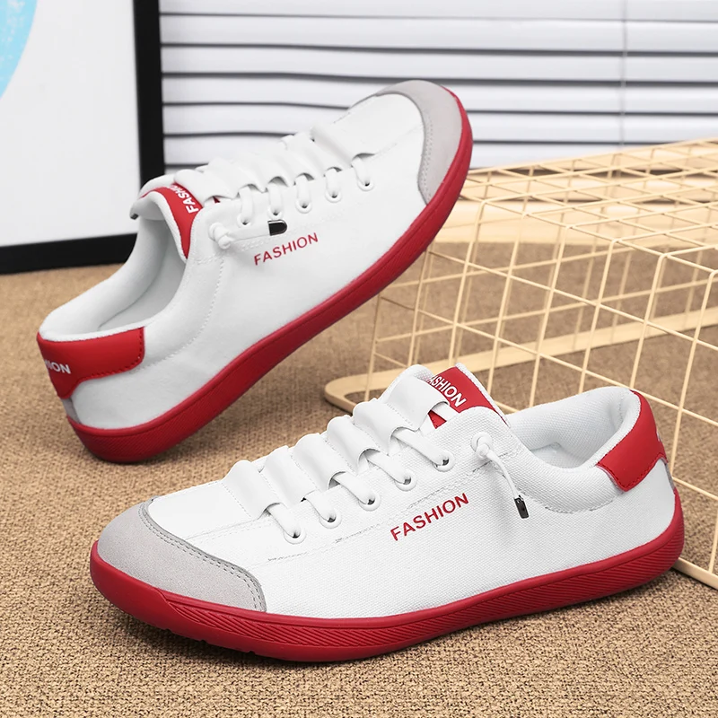 

Wide Toe Barefoot Shoes for Unisex Minimalist Artificial Leather Sneakers Lightweight Adjustable Slip On Walking Shoes