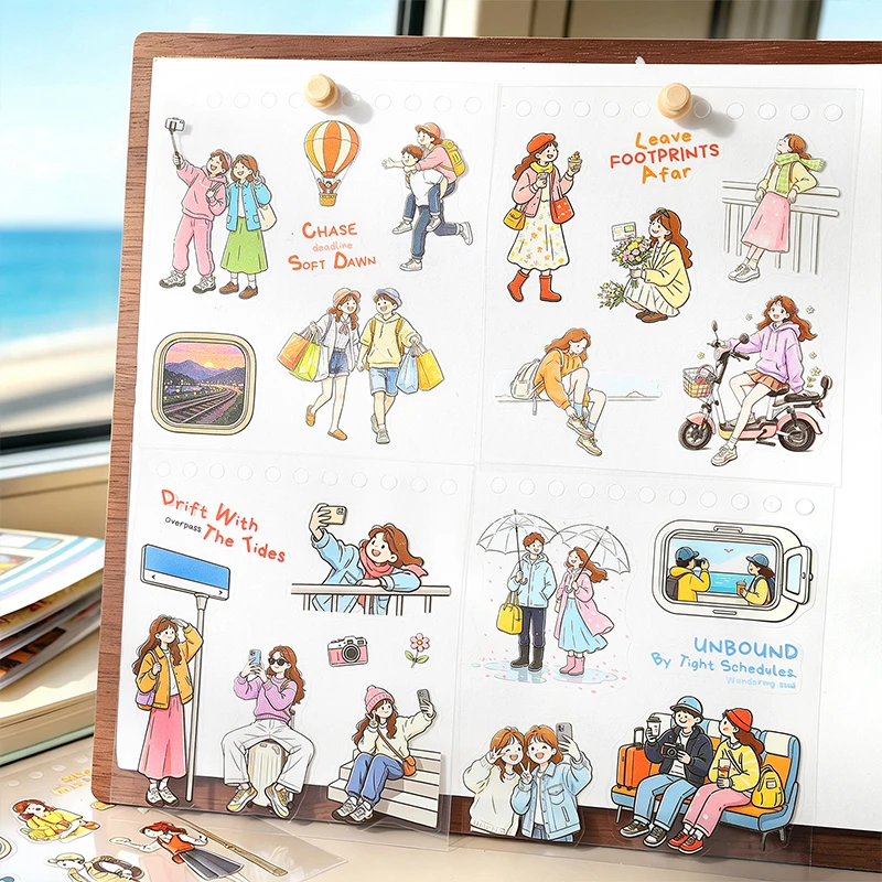 Mr Paper 40pcs Meaning of Travel Series DIY Journal Character Sticker Book City Travel Check-in Decoration Supplies Stickers