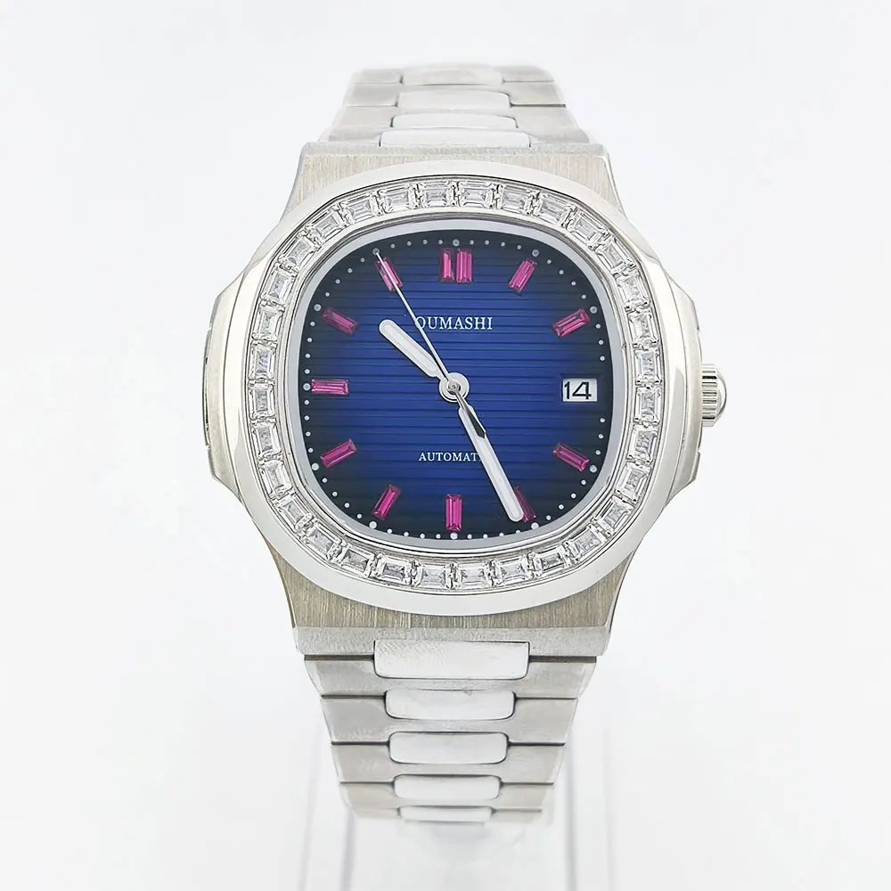 43 ミリメートル高級メンズ腕時計 NH35 自動機械式ムーブメントサファイアガラスステンレス鋼ストラップビジネスメンズカスタム腕時計